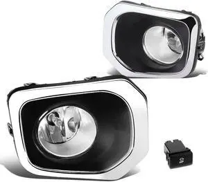 DNA Motoring FL-ZTL-239-CH For 2016 to 2017 Toyota Tacoma Truck Pair Bumper Driving Fog Light Lamp+Switch Clear Lens