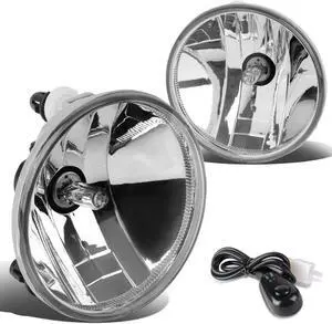 DNA Motoring FL-ZTL-805-CH For 2007 to 2015 Chevy Silverado GMC Sierra 1500 2500 3500 Pair Fog Light Lamp+Switch Escalade Tahoe Yukon Clear 08 09 10 11 12 13 14