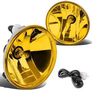 DNA Motoring FL-ZTL-805-AM For 2007 to 2015 Chevy Silverado GMC Sierra 1500 2500 3500 Pair Fog Light Lamp+Switch Escalade Tahoe Yukon Amber 08 09 10 11 12 13 14