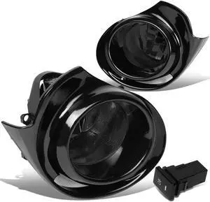 DNA Motoring FL-ZTL-284-SM For 2015 to 2018 Toyota Prius C Pair Front Bumper Fog Light Lamp+Switch+Bezel Smoked Lens 16 17