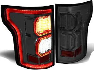 DNA Motoring TL-LED-3D-F150-15-SC For 2015 to 2017 Ford F-150 3D LED Light Bar Tail Lights Lamp (Smoked Lens / Chrome Housing) - 13th gen