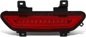 DNA Motoring 3BL-FM15-LED-RD For 2015 to 2018 Ford Mustang LED Neon Shape Third 3rd Tail Brake Light Reverse / Back Up Rear Fog Lamp Red Lens 16 17