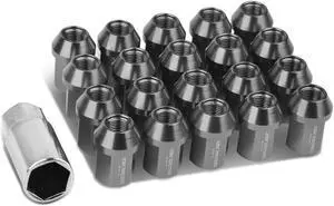 DNA Motoring LN-ZTL-9018-125-GM 20-Piece M12 x 1.25 Aluminum Alloy Wheel Lug Nuts + Deep Drive Extension (Gun Metal)