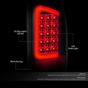 DNA Motoring TL-DRAM05-LED-RD3D-BK-CL For 2002 to 2006 Dodge Ram 3rd Gen Pair of Red 3D LED Bar Black Housing Clear Lens Brake Tail Lights 03 04 05