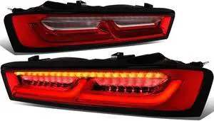 DNA Motoring TL-LED-3D-CC16-RD For 2016 to 2018 Chevy Camaro Full LED 3D Tube Bar+Sequential Turn Signal Tail Brake Light Reverse Lamps (Red) 17