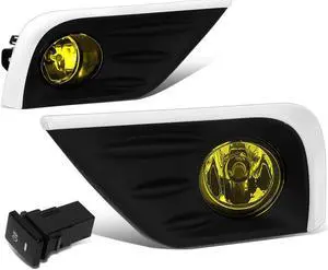 DNA Motoring FL-ZTL-301-AM For 2016 to 2018 Nissan Altima 4-Door Pair Amber Lens Front Driving Fog Light Lamps w/Chrome Trim Bezel Cover+Switch 17