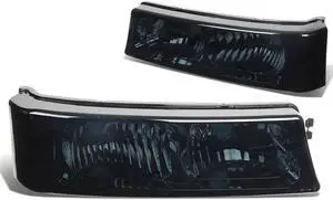 DNA Motoring BL-CS03-2P-SM-AM SMOKED HOUSING TINTED BUMPER LIGHT+CORNER SIGNAL FOR 03-07 SILVERADO/AVALANCHE