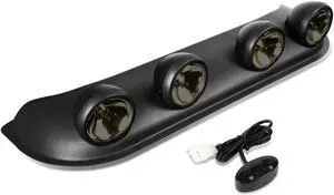 DNA Motoring FL-ZTL-249-SM Universal Black Frame Smoked Lens Roof Mounted Fog Light + Bulbs + Switch