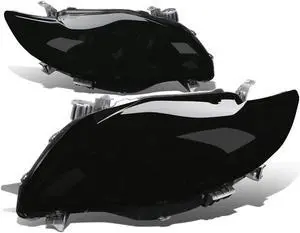 DNA Motoring HL-OH-TCO09-SM-CL1 For 2009 to 2010 Toyota Corolla 10th Gen Pair Smoked Housing Clear Corner Headlight Headlamps Left + Right