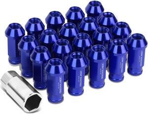 DNA Motoring LG-T777-15-BL 20-Piece M12 x 1.5 Extended Aluminum Alloy Wheel Lug Nuts+Adapter Key (Blue)