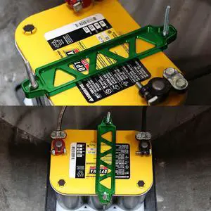 190mm/220mm Billet Aluminum Battery Tie Down Mount Bracket (Green)