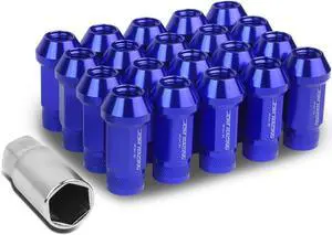 DNA Motoring LN-ZTL-9026-15-BL 20-Piece M12 x 1.5 Aluminum Alloy Wheel Lug Nuts +1 X Deep Drive Extension (Blue)