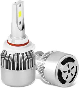 DNA Motoring HID-LED-LB-FAN-9005 9005 6000K White LED High or Low Beam Conversion Light Bulbs with Cooling Fan (Pack of 2)