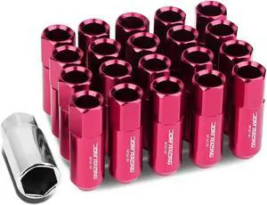 DNA Motoring LG-T888-125-PK 20-Piece M12 x 1.25 Aluminum Alloy Wheel Lug Nuts + Deep Drive Extension (Pink)