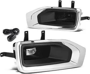 DNA Motoring FL-ZTL-263-SM For 2015 to 2018 GMC Yukon/XL Pair Front Bumper Lamp LED Fog Light Lamp+Bezel+Switch Smoked Lens 16 17