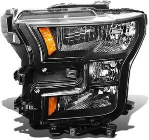 DNA Motoring OEM-HL-0042-L For 2015 to 2017 Ford F150 Truck 1PC Factory Style Headlight Headlamp Assembly Left / Driver Side (Black) 16 FO2502335