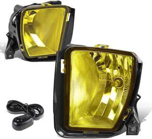 DNA Motoring FL-ZTL-807-AM For 2013 to 2018 RAM Truck 1500 Pair Front Bumper Driving Fog Light Lamp+Switch Amber Lens