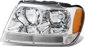 DNA Motoring OEM-HL-0021-L For 1999 to 2004 Jeep Grand Cherokee WJ 1PC Factory Style Headlight Headlamp Assembly Left / Driver Side 00 01 02 03 CH2502120