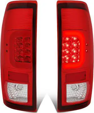 DNA Motoring TL-F25008-LED-RD3D-RD-G2 For 2008 to 2016 Ford F250 F350 F450 F550 Super Duty Chrome Housing Red Lens Red 3D LED Tail Lights