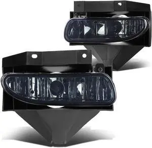 DNA Motoring FL-ZTL-115-SM For 1999 to 2004 Ford Mustang New Edge Pair Bumper Driving Fog Lights (Smoke Lens) 00 01 02 03