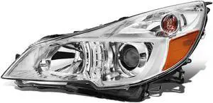 DNA Motoring OEM-HL-0081-L For 2010 to 2014 Subaru Outback Legacy 1Pc Left / Driver Side Factory Style Chrome Housing Projector Headlight Lamp 11 12 13 SU2502136