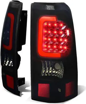 DNA Motoring TL-CSIL03-LED-RD3D-BK-SM For 1999 to 2006 Silverado / Sierra Fleetside Pair of 3D LED Rear Tail Brake Lights (Black Housing Smoked Lens) 01 02 03 04 05