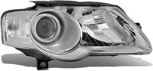 DNA Motoring OEM-HL-0085-R For 2006 to 2010 Volkswagen VW Passat Right / Passenger Side Factory Style Projector Headlight Headlamp 07 08 09 VW2503130