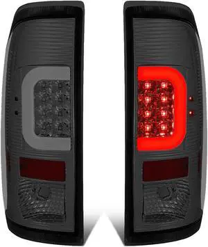 DNA Motoring TL-F25008-LED-3D-SM-G2 For 2008 to 2016 Ford F250 F350 F450 F550 Super Duty Chrome Housing Smoked Lens 3D LED Tail Lights