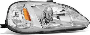 DNA Motoring OEM-HL-0006-R For 1999 to 2000 Honda Civic 1PC Factory Style Driving Headlight Headlamp Assembly Right / Passenger Side HO2503113