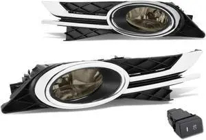 DNA Motoring FL-ZTL-184-SM For 2014 to 2016 Honda Odyssey Truck Front Bumper Driving Fog Light Lamp+Switch Smoked Lens 15