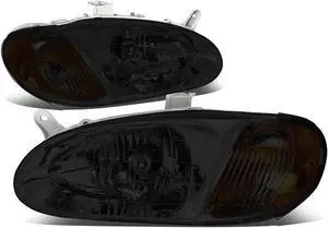 DNA Motoring HL-OH-058-SM-AM For 1998 to 2001 Sephia Headlight Smoked Housing Amber Corner Headlamp 99 00 Left + Right