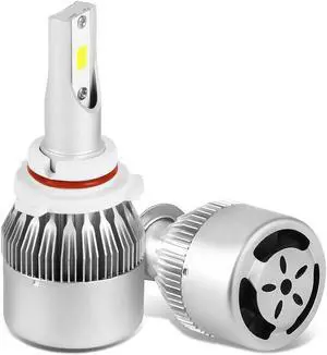 DNA Motoring HID-LED-LB-FAN-9006 9006 6000K White LED High or Low Beam Conversion Light Bulbs with Cooling Fan (Pack of 2)