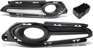 DNA Motoring FL-ZTL-259-CH For 2016 to 2018 Honda HR-V Front Bumper Driving LED DRL Fog Light Lamp Clear Lens 17