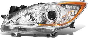 DNA Motoring OEM-HL-0093-L For 2010 to 2013 Mazda 3 Clear Lens Left / Driver Side Factory Style Projector Headlight Headlamp 11 12 MA2518130