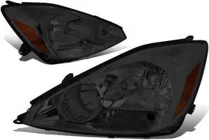 DNA Motoring HL-OH-103-SM-AM For 2004 to 2005 Toyota Sienna Pair Headlight Smoked Housing Amber Corner Headlamp XL20 Left + Right
