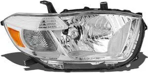 DNA Motoring OEM-HL-0061-R For 2008 to 2010 Toyota Highlander 1Pc Factory Style Headlight Lamp Assembly Right / Passenger Side 09 TO2519117 TO2519117