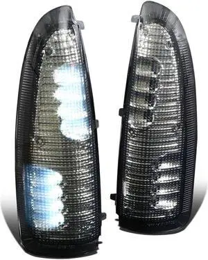 DNA Motoring MLEDL-003-SM-WH For 2000 to 2007 Ford Super Duty / Excursion Smoke Lens Towing Side Mirror Turn Signal Light (White LED) 01 02 03 04 05 06