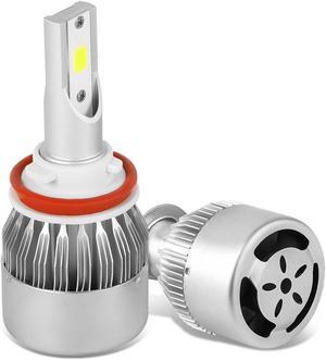DNA Motoring HID-LED-LB-FAN-H8 H8 H11 6000K White LED High or Low Beam Conversion Light Bulbs with Cooling Fan (Pack of 2)
