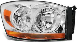 DNA Motoring OEM-HL-0078-R For 2007 to 2010 Dodge Ram Truck 1500 2500 3500 4500 5500 1PC Factory Style Headlight Headlamp Assembly Right / Passenger Side 08 09 CH2503180