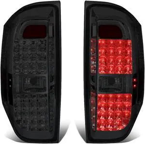 DNA Motoring TL-TTU15-LED-CH-SM For 2014 to 2018 Tundra Pair Smoked Housing Full LED Tail Light Brake / Reverse Lamps