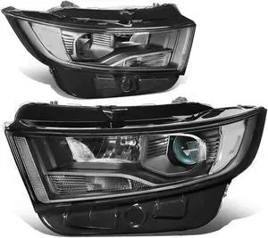 DNA Motoring HL-OH-FEDG15-BK-CL1 For 2015 to 2018 Ford Edge Factory Style Black Housing Clear Side Projector Front Driving Headlight Headlamp 16 17