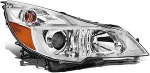 DNA Motoring OEM-HL-0081-R For 2010 to 2014 Subaru Outback Legacy 1Pc Right / Passenger Side Factory Style Chrome Housing Projector Headlight Lamp 11 12 13 SU2503136