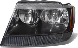 DNA Motoring OEM-HL-0022-L For 1999 to 2004 Jeep Grand Cherokee WJ Factory Style Headlight Lamp Assembly Left / Driver Side 00 01 02 03 CH2502121 CH2502121