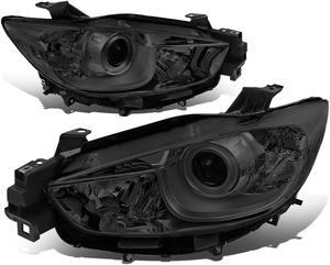 DNA Motoring HL-OH-MCX513-SM-CL1 For 2013 to 2016 Mazda CX5 CX-5 Pair Factory Style Projector Headlight Lamp Smoked Housing Clear Corner 14 15 2014 2015