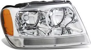 DNA Motoring OEM-HL-0021-R For 1999 to 2004 Jeep Grand Cherokee WJ 1PC Factory Style Headlight Headlamp Assembly Right / Passenger Side 00 01 02 03 CH2503120