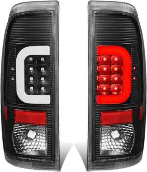 DNA Motoring TL-F25008-LED-3D-BK-G2 For 2008 to 2016 Ford F250 F350 F450 F550 Super Duty Black Housing Clear Lens 3D LED Tail Lights
