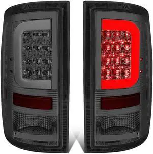 DNA Motoring TL-DRAM09-LED-3D-SM-G2 For 2009 to 2017 Dodge Ram 1500 / 2500 / 3500 Chrome Housing Smoked Lens 3D LED Tail Lights