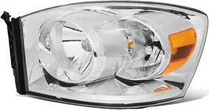 DNA Motoring OEM-HL-0076-L For 2007 to 2010 Dodge Ram 1500 2500 3500 4500 5500 Factory Style Left Side Headlight Headlamp 08 09