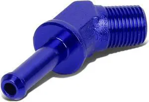 DNA Motoring FT-1-9004-04-BL 1/8" NPT Male 45 Degree to 1/4" Hose Port Nipple Aluminum Finish Adapter (Blue)