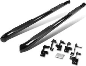 DNA Motoring STEPB-3-064-BK For 2019 to 2020 Ram Truck 1500 Quad Cab Pair Powdercoated Steel 3"OD Tubing Running Board Side Step Nerf Bar w/Mounting Bracket